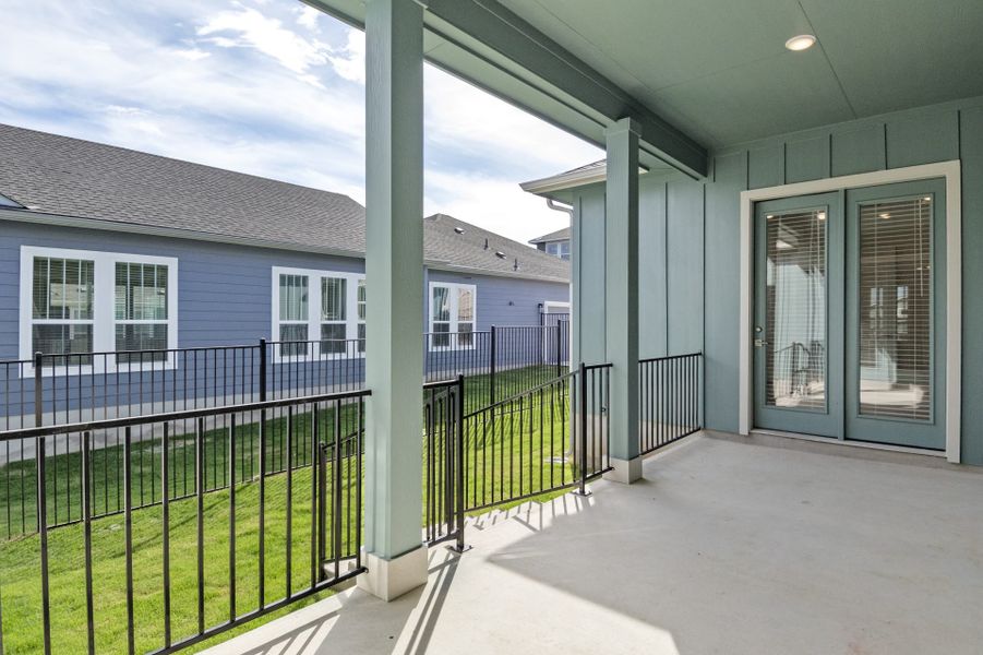 Exterior details and patio area of a home in Easton Park, Austin (Image 3).