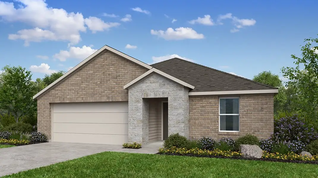 Front exterior of a new home in Lisso, Pflugerville, TX, highlighting curb appeal (Image 1). Front exterior of a new home in Lisso, Pflugerville, TX, highlighting curb appeal (Image 1).