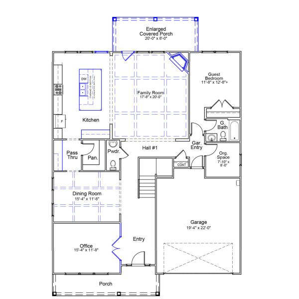 2D floor plan layout of this home in Hawthorn Ridge, Inman, SC (Image 4).