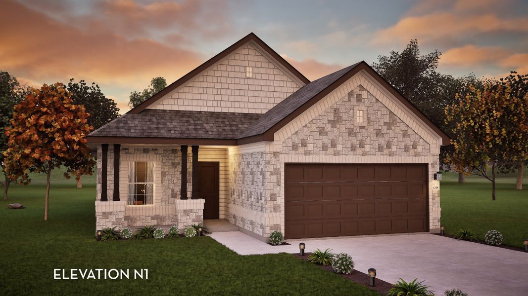 Representative exterior photo of a completed home built from the Comal by CastleRock Communities in Saddlebrook Estates, Waxahachie, TX (Image 4). Representative exterior photo of a completed home built from the Comal by CastleRock Communities in Saddlebrook Estates, Waxahachie, TX (Image 4).