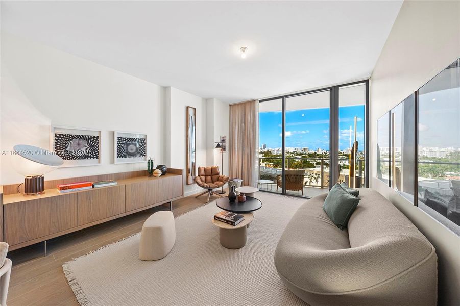 Furnished interior view inside a new home in , Miami Beach (Image 12).