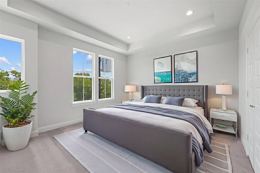 Furnished interior view inside a new home in The Corner At Buffalo Pointe, Houston (Image 18).