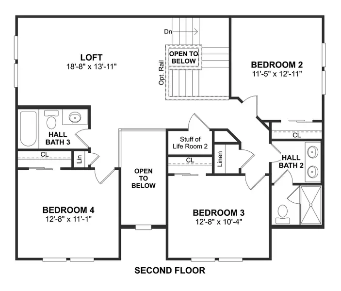 2D floor plan layout for the Santa Fe by K. Hovnanian® Homes in St. Augustine Meadows, Mont Belvieu, TX (Image 7). 2D floor plan layout for the Santa Fe by K. Hovnanian® Homes in St. Augustine Meadows, Mont Belvieu, TX (Image 7).