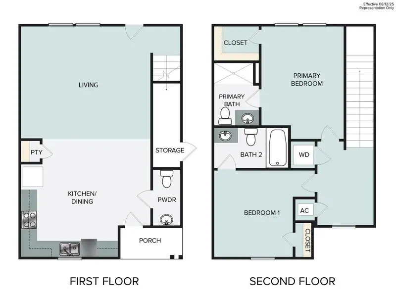 2D floor plan layout of this home in Harvest Ridge, Elgin, TX (Image 4).