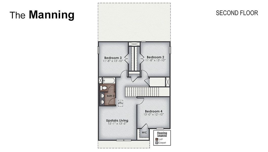 2D floor plan layout of this home in Sidbury Station, Castle Hayne, NC (Image 4).