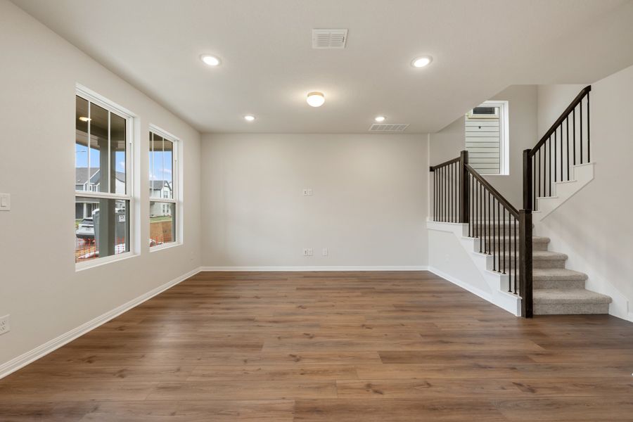 Representative unfurnished interior of a home built from the Robin by Ashton Woods in The Cottages at Lariat, Liberty Hill (Image 20). Representative unfurnished interior of a home built from the Robin by Ashton Woods in The Cottages at Lariat, Liberty Hill (Image 20).