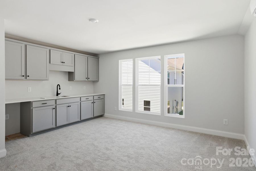 Finished loft in garage with walk in closet and full bath Finished loft in garage with walk in closet and full bath
