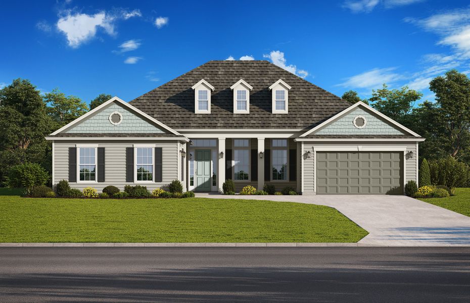 Representative exterior photo of a completed home built from the Sylvan by SEDA New Homes in Sandy Bluff, Yulee, FL (Image 4).