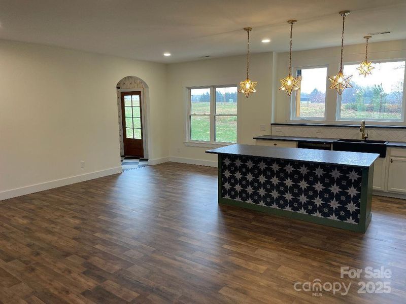 Kitchen/dining area view from family room
