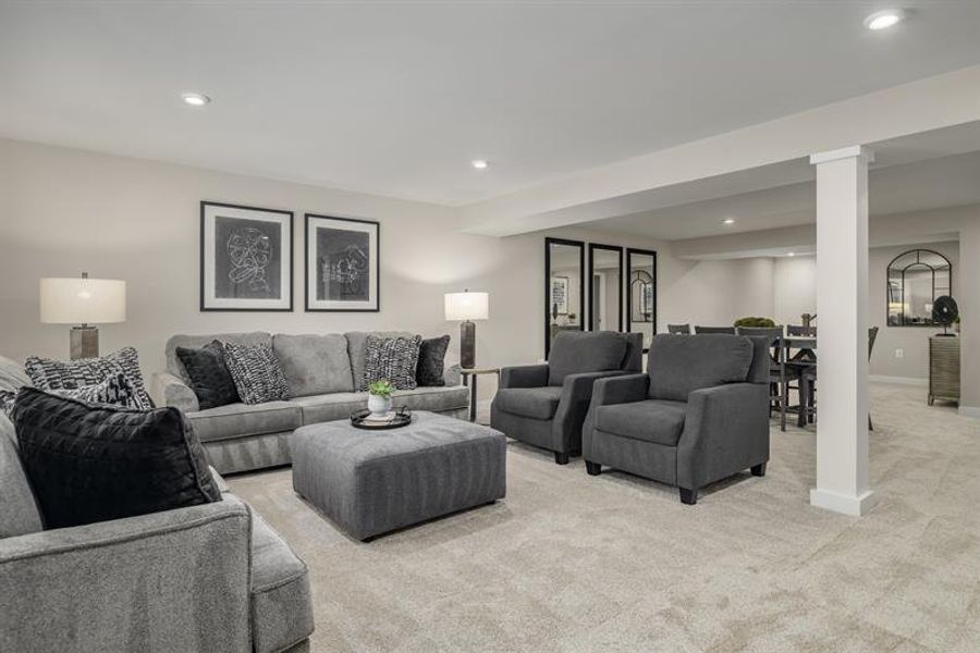Representative furnished interior of a home built from the Eden Cay Basement by Ryan Homes in Basildon Ranches, Lancaster (Image 18).