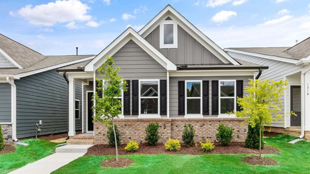 Representative exterior photo of a completed home built from the HAYWOOD by D.R. Horton in The Villas at Haywood Glen, Knightdale, NC (Image 21).
