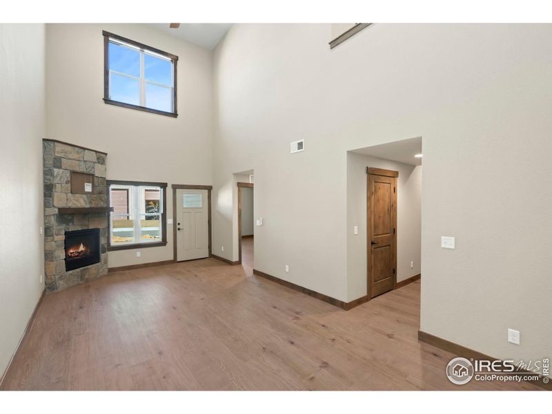 Gas fireplace for warmth and ambiance.