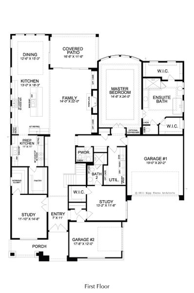 2D floor plan layout for the Venetian by Landon Homes in Lexington Frisco, Frisco, TX (Image 3).