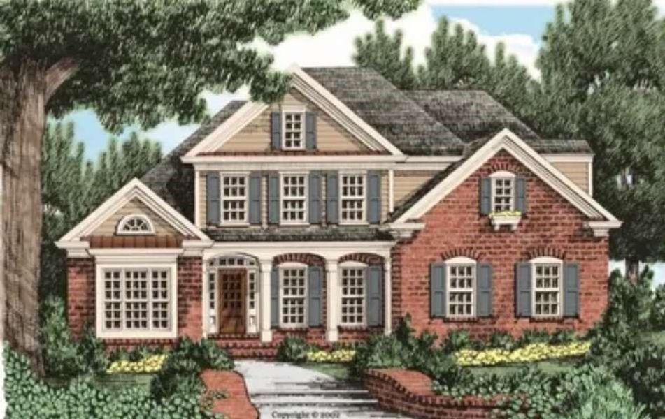 Exterior rendering of this home design in , Athens, GA (Image 3). Exterior rendering of this home design in , Athens, GA (Image 3).