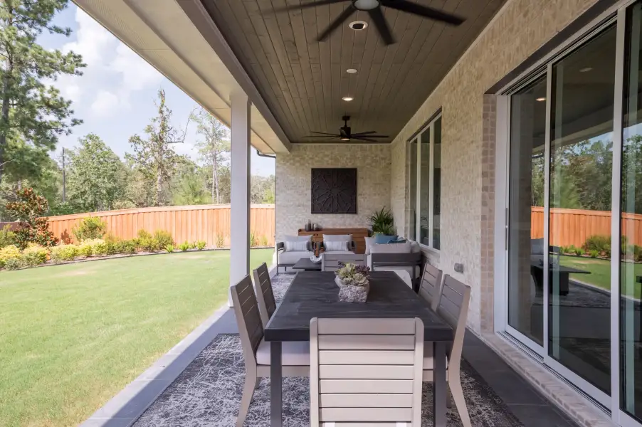 Exterior details and patio area of a home in Sienna 60’, Missouri City (Image 23). Exterior details and patio area of a home in Sienna 60’, Missouri City (Image 23).