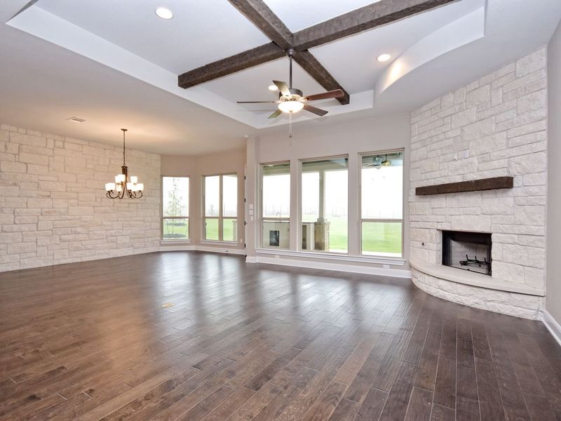 Representative unfurnished interior of a home built from the Madera II by Giddens Homes in Scofield Farms Estates, Georgetown (Image 342).