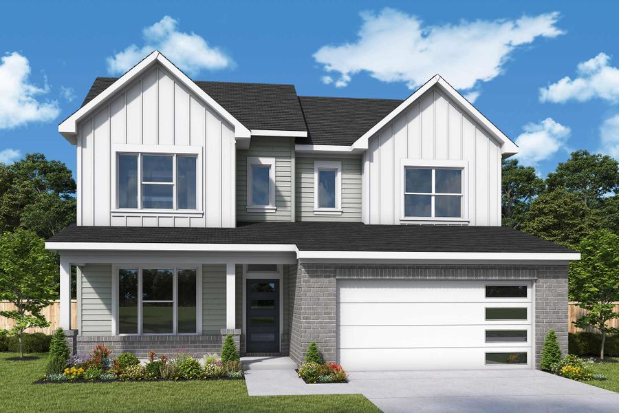 Representative exterior photo of a completed home built from the The Satinwood by David Weekley Homes in Nexus – Village Collection, Gallatin, TN (Image 2).