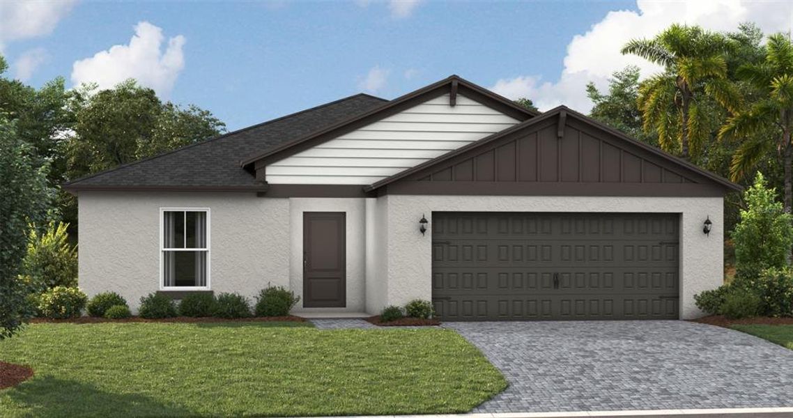 Front exterior of a new home in Pasadena Ridge, Pasadena Hills, FL, highlighting curb appeal (Image 2).