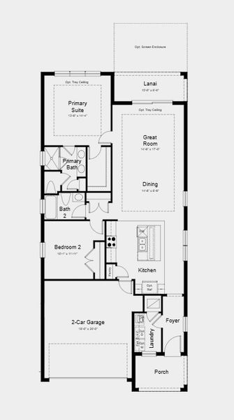 2D floor plan layout for the Salina by Taylor Morrison in Esplanade at Starling, Punta Gorda, FL (Image 3).