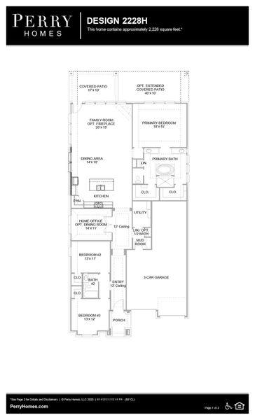 Floor Plan for 2228H