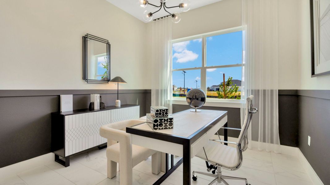 The Fourth Bedroom or Flex Room of a DRB Homes Grand Eider model which is a home plan offered at Serengeti in Spring Hill, FL