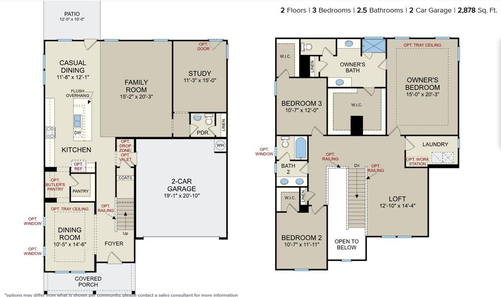 2D floor plan layout for the Jessamine - 60' Homesites by Dream Finders Homes in Knightdale Station, Knightdale, NC (Image 3).
