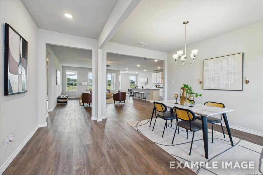 Furnished interior view inside a new home in Potranco Oaks, Castroville (Image 10).