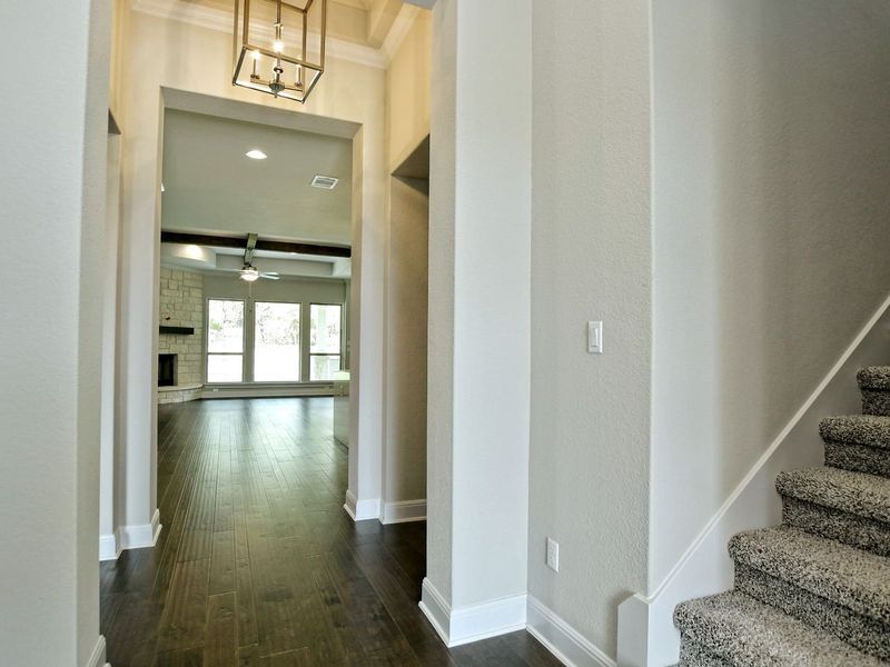 Representative unfurnished interior of a home built from the Madera II by Giddens Homes in Scofield Farms Estates, Georgetown (Image 372).