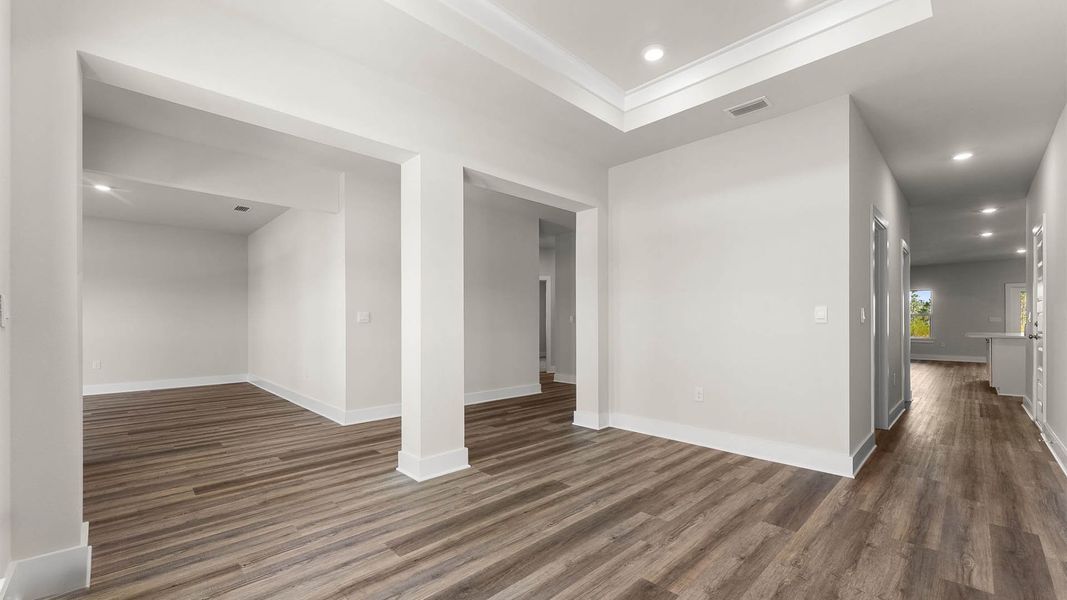 Representative unfurnished interior of a home built from the The Mckenzie by D.R. Horton in Liberty, Panama City (Image 16).