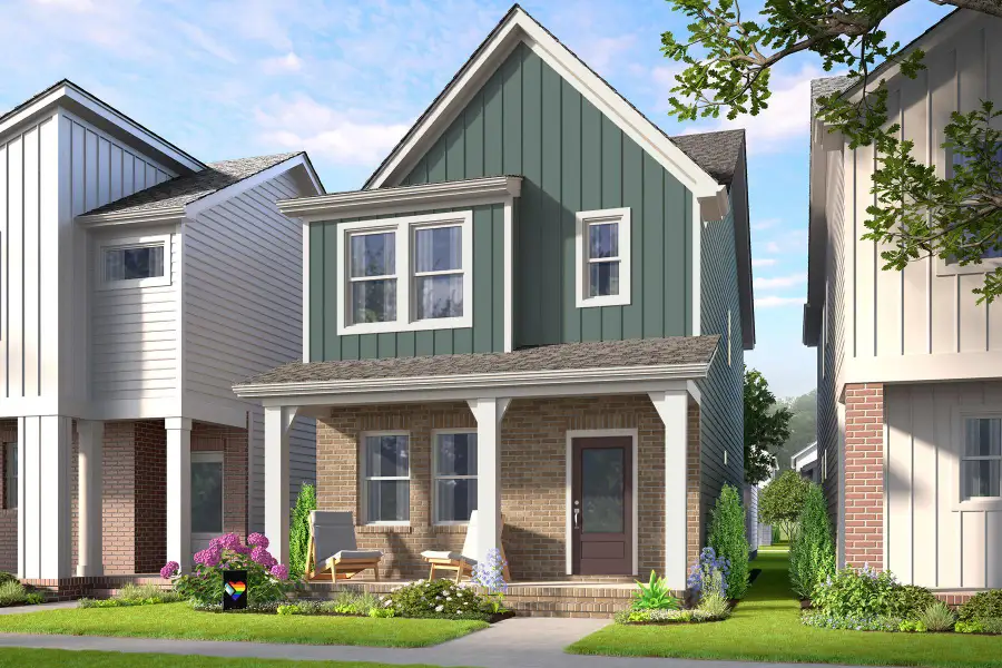 Representative exterior photo of a completed home built from the Storyteller by Garman Homes in Allen Park, Raleigh, NC (Image 1). Representative exterior photo of a completed home built from the Storyteller by Garman Homes in Allen Park, Raleigh, NC (Image 1).