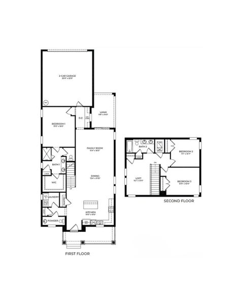2D floor plan layout of this home in Waterleigh, Winter Garden, FL (Image 3). 2D floor plan layout of this home in Waterleigh, Winter Garden, FL (Image 3).
