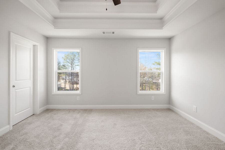 Large Master Bedroom with trey ceilings