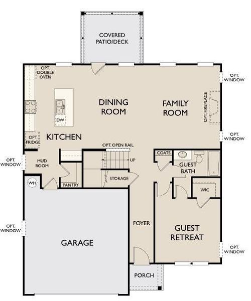 2D floor plan layout of this home in Eastlyn Crossing, Flowery Branch, GA (Image 5).