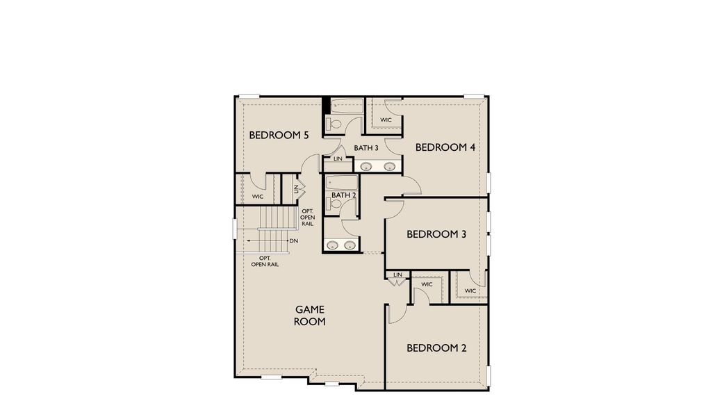 2D floor plan layout for the Caldwell by Ashton Woods in Wildflower Ranch, Justin, TX (Image 6).