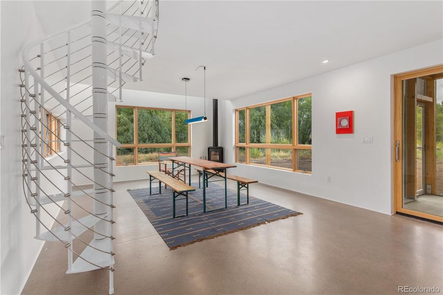 Stairwell leading to the upstairs of Unit 1.