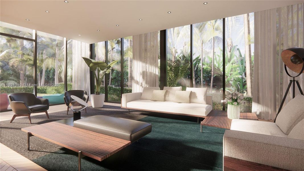 Furnished interior view inside a new home in , Miami Beach (Image 7). Furnished interior view inside a new home in , Miami Beach (Image 7).