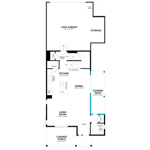 2D floor plan layout for the Spark One by Brookfield Residential in Uplands, Westminster, CO (Image 4).