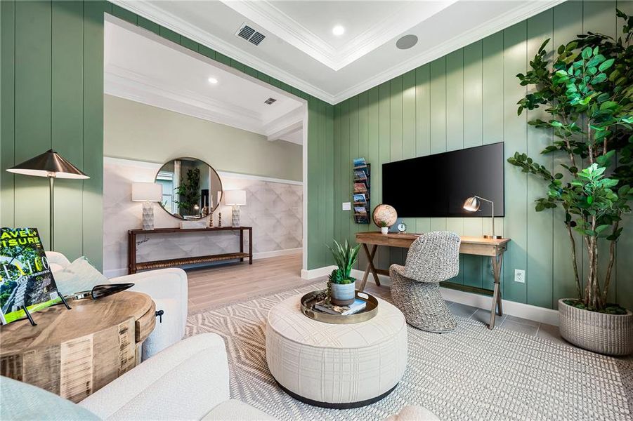 Furnished interior view inside a new home in Esplanade at Skye Ranch, Sarasota (Image 9).