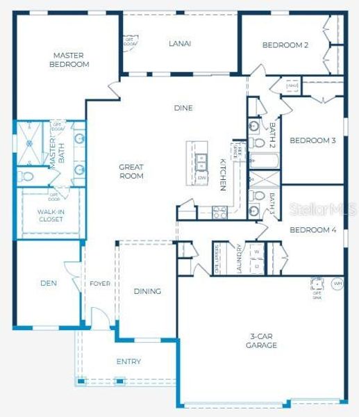 2D floor plan layout of this home in Royal Highlands, Weeki Wachee, FL (Image 4). 2D floor plan layout of this home in Royal Highlands, Weeki Wachee, FL (Image 4).