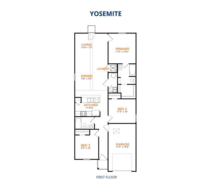2D floor plan layout of this home in Park Central, Mineola, TX (Image 3).
