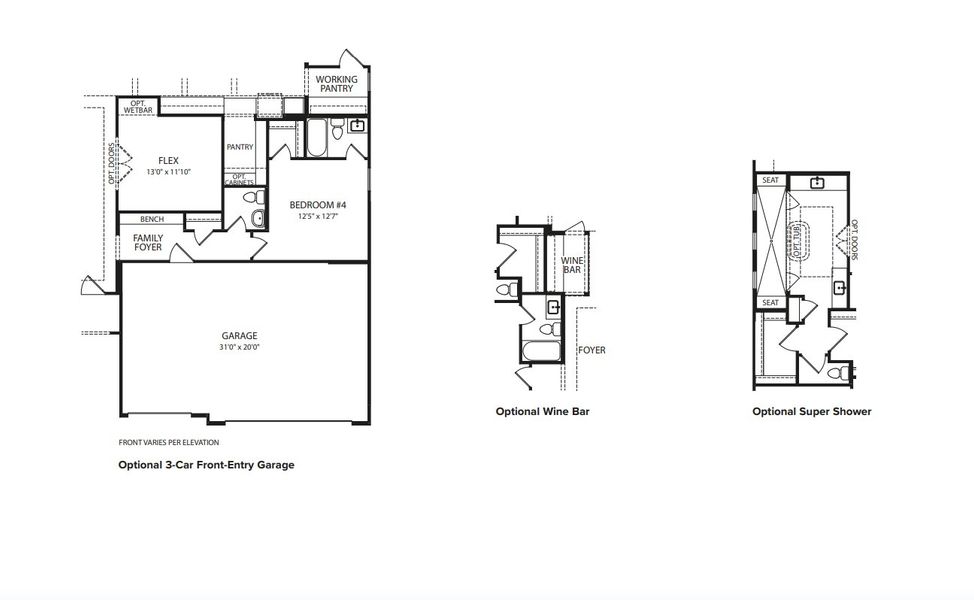 2D floor plan layout for the Overlook by Drees Custom Homes in Silverleaf, Cedar Creek, TX (Image 3).