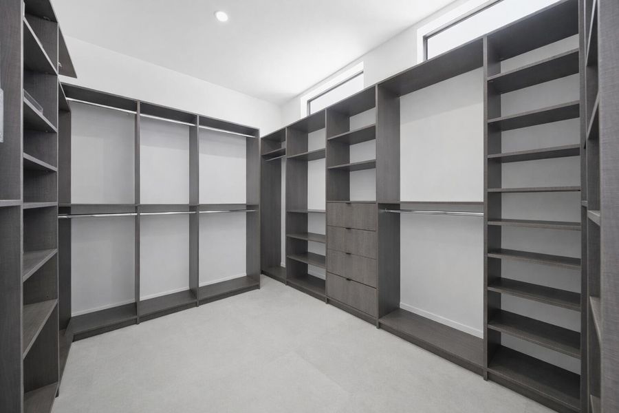 Minimalist walk-in closet interior
