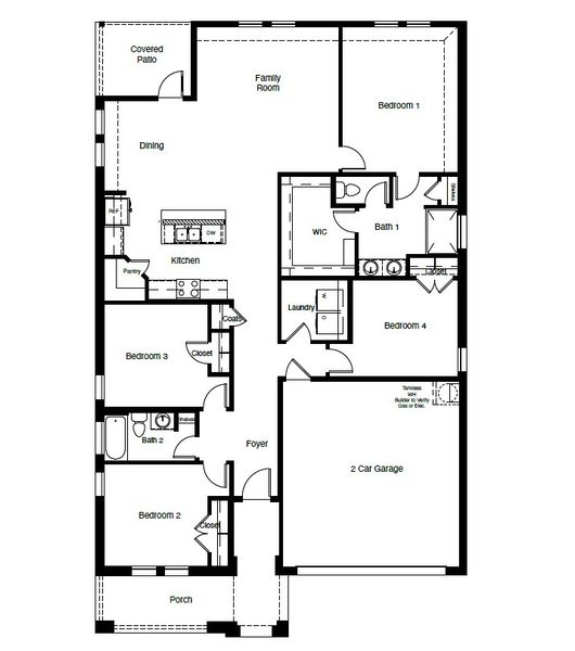 2D floor plan layout of this home in Rock Creek West, Fort Worth, TX (Image 4).