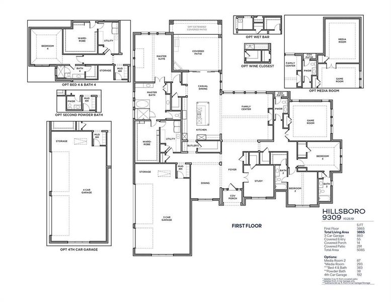 2D floor plan layout of this home in King's Crossing - Phase 3, Parker, TX (Image 5).