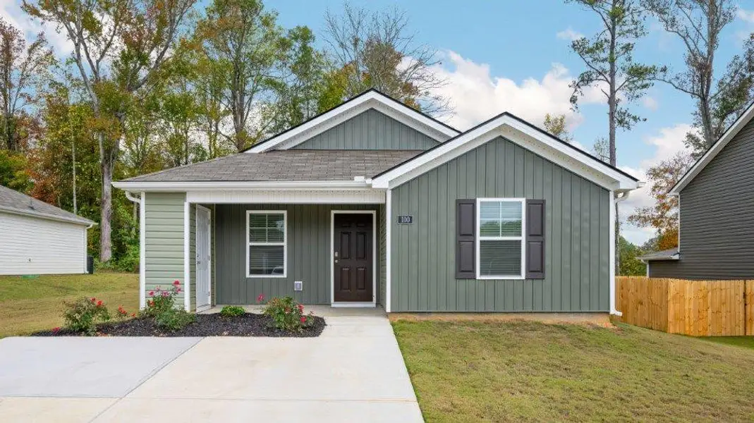 Front exterior of a new home in Lake Terrace, LaFayette, GA, highlighting curb appeal (Image 1). Front exterior of a new home in Lake Terrace, LaFayette, GA, highlighting curb appeal (Image 1).