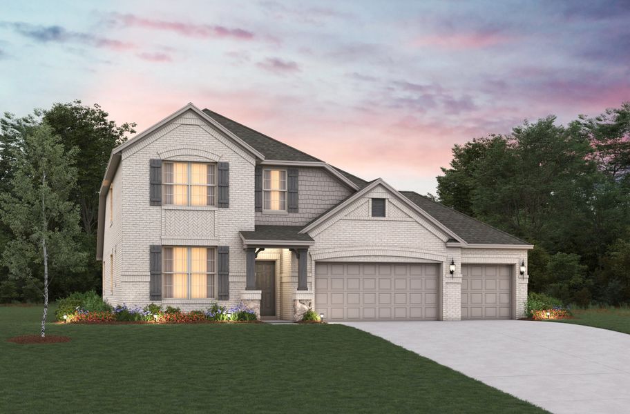 Representative exterior photo of a completed home built from the Avalon by Beazer Homes in Brookville Estates, Forney, TX (Image 2).