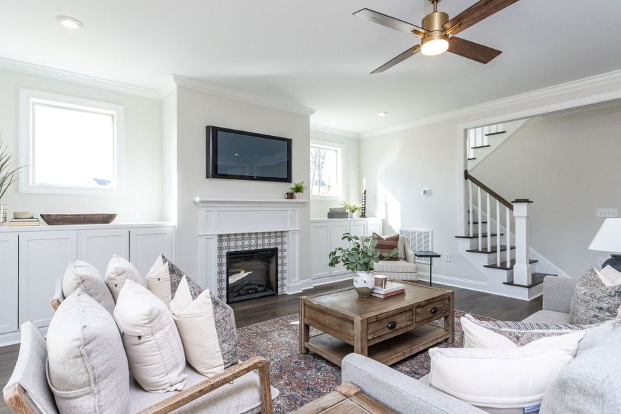 Representative furnished interior of a home built from the Azalea American Farmhouse by Homes by Dickerson in The View, Durham (Image 9).