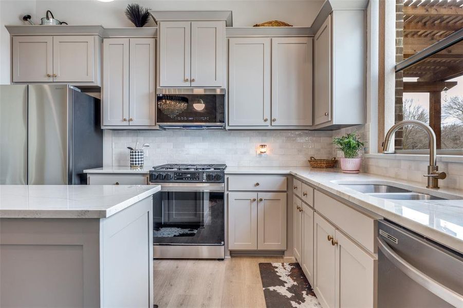 View of Kitchen Cabinets and Counter space