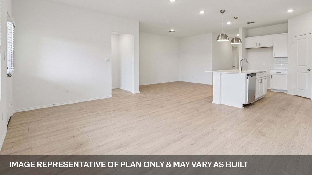 Representative unfurnished interior of a home built from the The Easton by D.R. Horton in Valverde, Bastrop (Image 9).