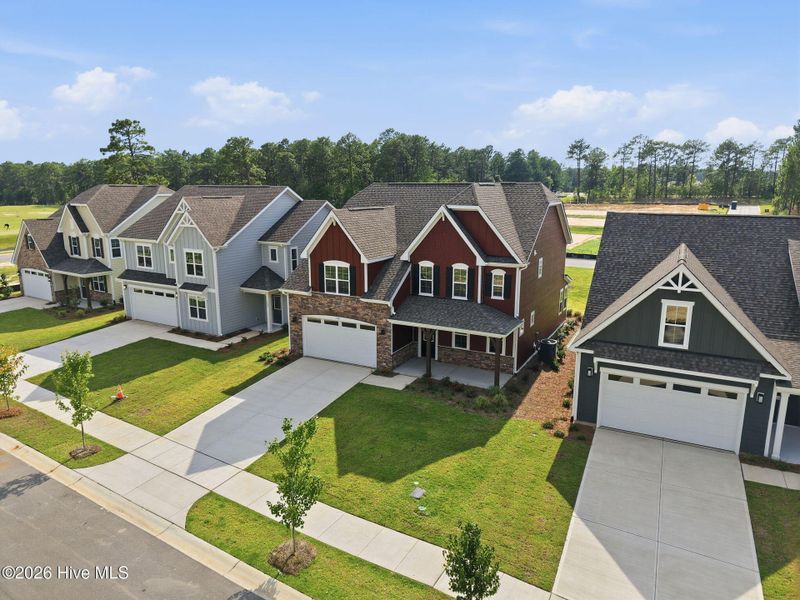 Front exterior of a new home in Legacy Lakes, Aberdeen, NC, highlighting curb appeal (Image 23).